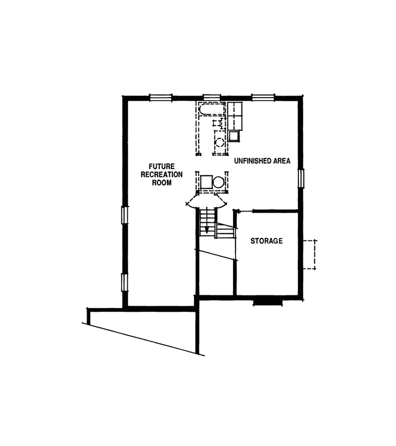 Traditional House Plan Lower Level Floor - Marvale Traditional Home 062D-0257 - Shop House Plans and More