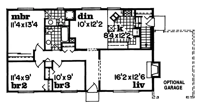 Contemporary House Plan First Floor - Webb Creek Ranch Home 062D-0258 - Shop House Plans and More