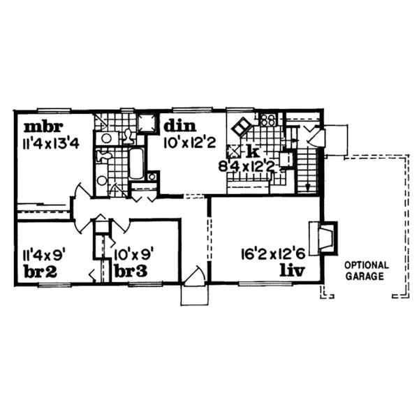 Traditional House Plan First Floor - Webb Creek Ranch Home 062D-0258 - Shop House Plans and More