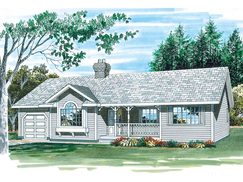 Ranch Style House With Cozy Country Porch