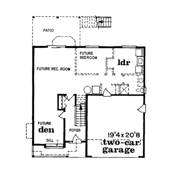 Modern House Plan First Floor - Tunbridge Country Home 062D-0263 - Shop House Plans and More