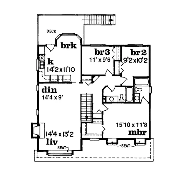 Modern House Plan Second Floor - Tunbridge Country Home 062D-0263 - Shop House Plans and More