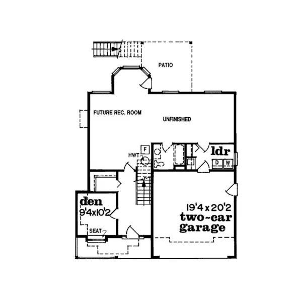 Modern House Plan First Floor - Cutright Country Home 062D-0264 - Search House Plans and More