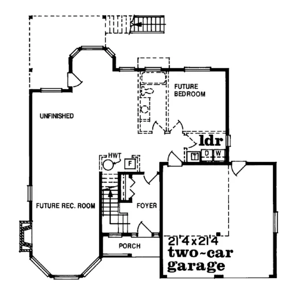 Traditional House Plan First Floor - Farnham Park Victorian Home 062D-0267 - Search House Plans and More