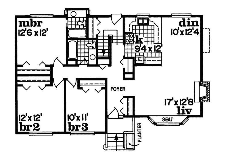Southern House Plan First Floor - Derrick Pointe Traditional Home 062D-0269 - Search House Plans and More