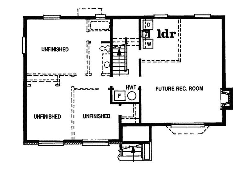 Country House Plan Lower Level Floor - Derrick Pointe Traditional Home 062D-0269 - Search House Plans and More