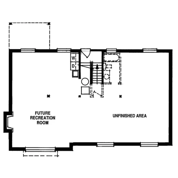 Traditional House Plan Lower Level Floor - Debbenham Country Home 062D-0270 - Search House Plans and More