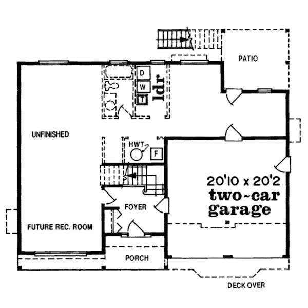 Traditional House Plan First Floor - Bernard Traditional Home 062D-0271 - Search House Plans and More