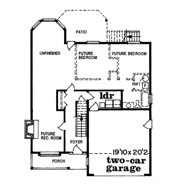 Modern House Plan First Floor - Dufour Traditional Home 062D-0272 - Search House Plans and More