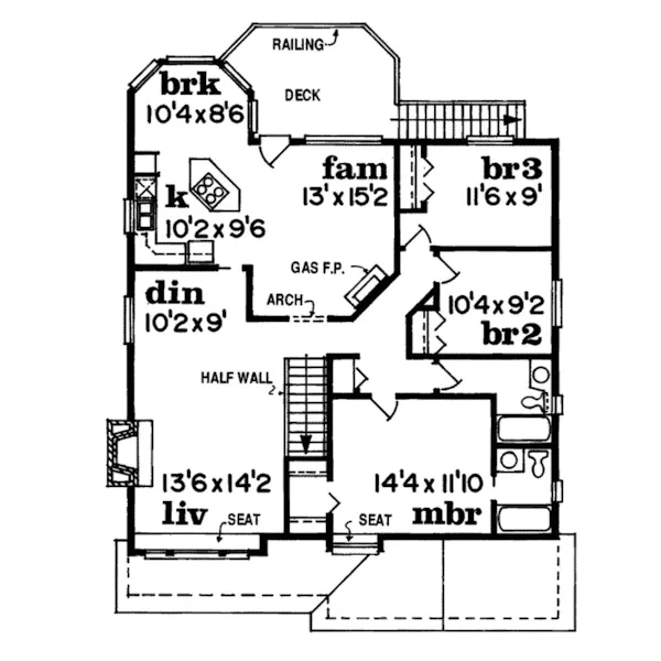 Modern House Plan Second Floor - Dufour Traditional Home 062D-0272 - Search House Plans and More