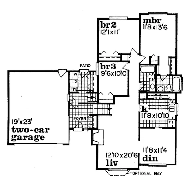 Southern House Plan First Floor - Augsburg Traditional Home 062D-0274 - Search House Plans and More