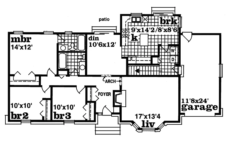Ranch House Plan First Floor - Kehrsglen Ranch Home 062D-0277 - Search House Plans and More