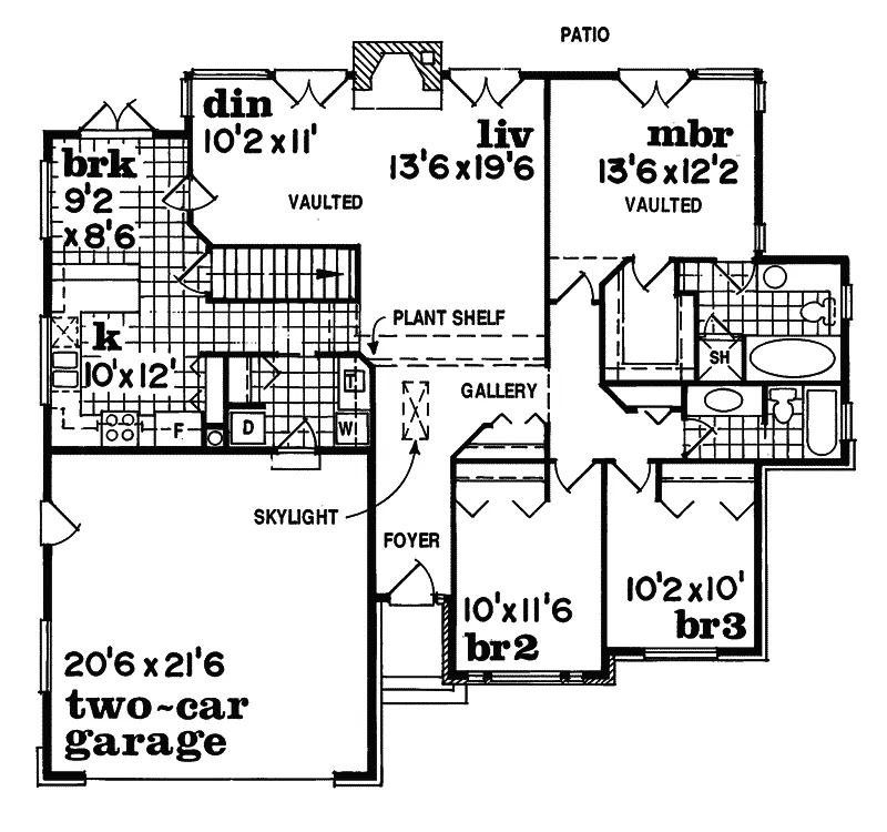 Contemporary House Plan First Floor - Caballo Ranch Home 062D-0279 - Search House Plans and More