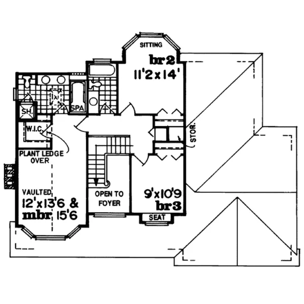 Southern House Plan Second Floor - Bergholz Country Ranch Home 062D-0287 - Search House Plans and More