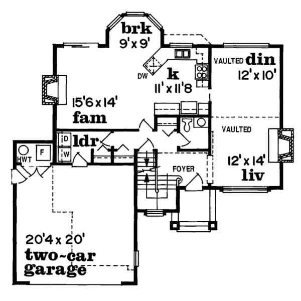 Southern House Plan First Floor - Goya Place Southwestern Home 062D-0288 - Search House Plans and More