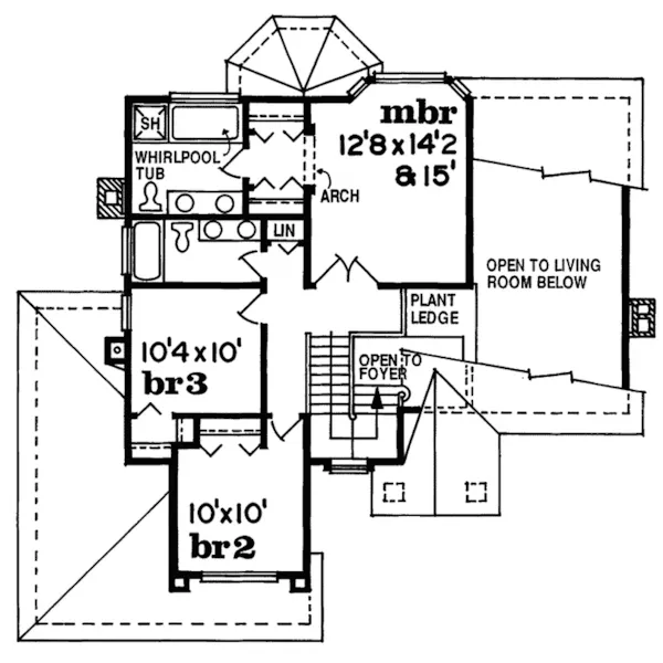 Southern House Plan Second Floor - Goya Place Southwestern Home 062D-0288 - Search House Plans and More