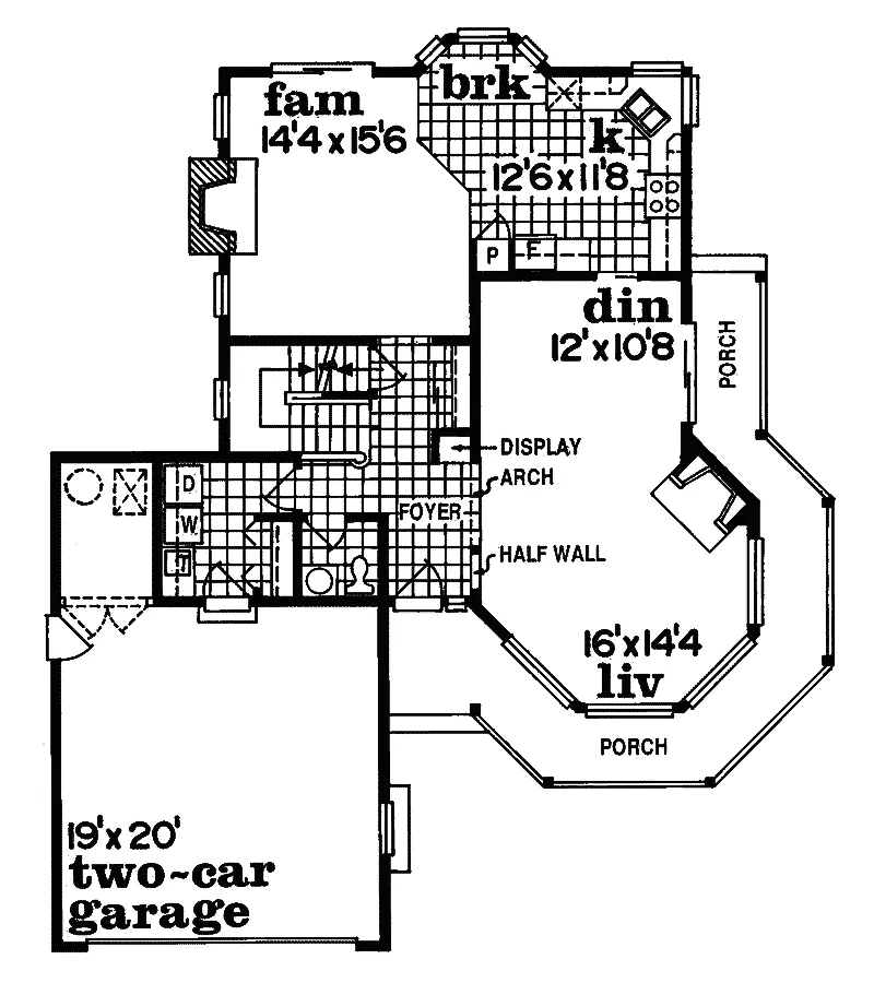 Country House Plan First Floor - Bornheim Victorian Farmhouse 062D-0292 - Search House Plans and More