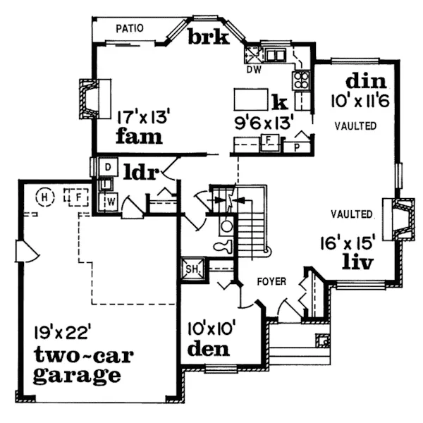 Traditional House Plan First Floor - Monroe Point European Home 062D-0293 - Shop House Plans and More