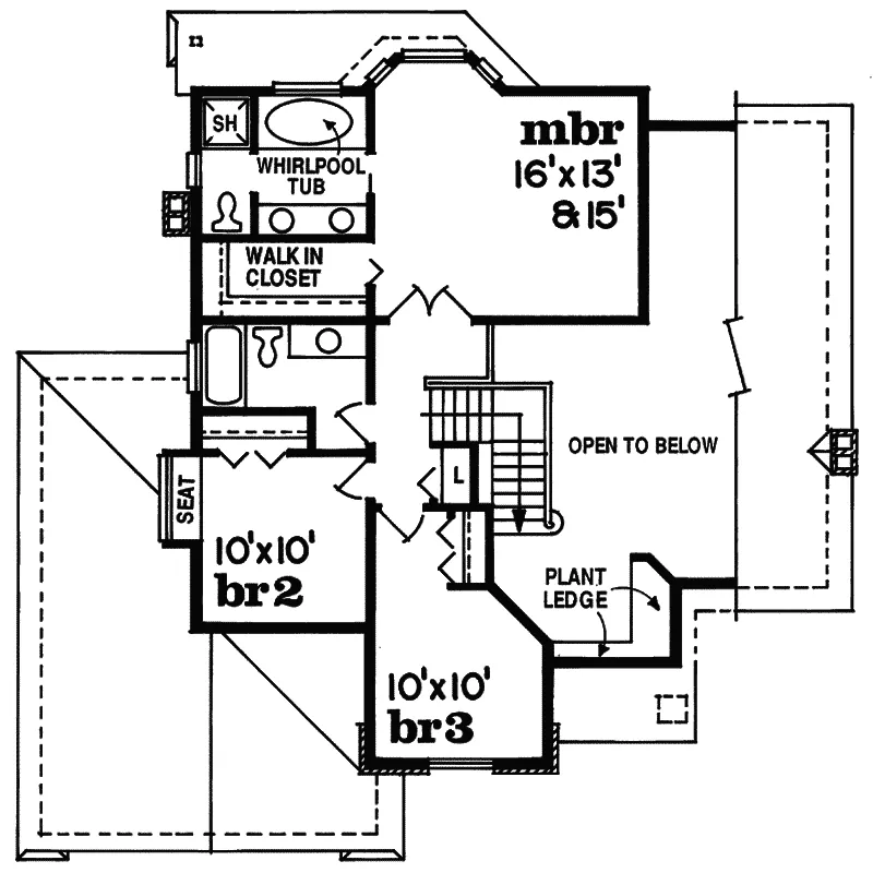 Traditional House Plan Second Floor - Monroe Point European Home 062D-0293 - Shop House Plans and More