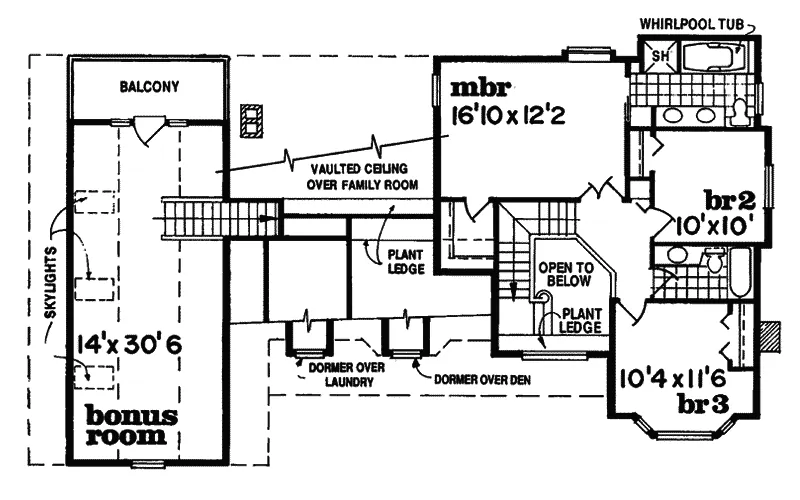 Shingle House Plan Second Floor - Milton Point Southern Farmhouse 062D-0294 - Shop House Plans and More