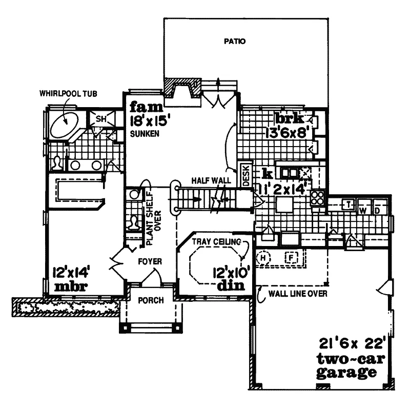 Traditional House Plan First Floor - Parc Forest Traditional Home 062D-0296 - Shop House Plans and More