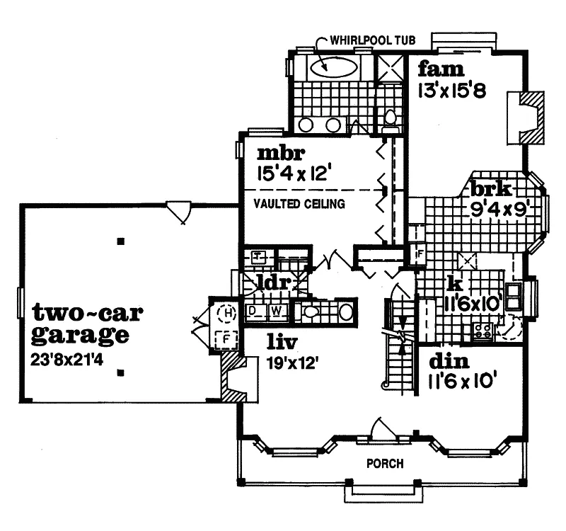 Victorian House Plan First Floor - Lewis Place Country Home 062D-0298 - Shop House Plans and More