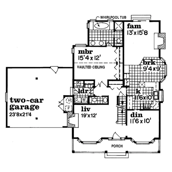 Country House Plan First Floor - Lewis Place Country Home 062D-0298 - Shop House Plans and More