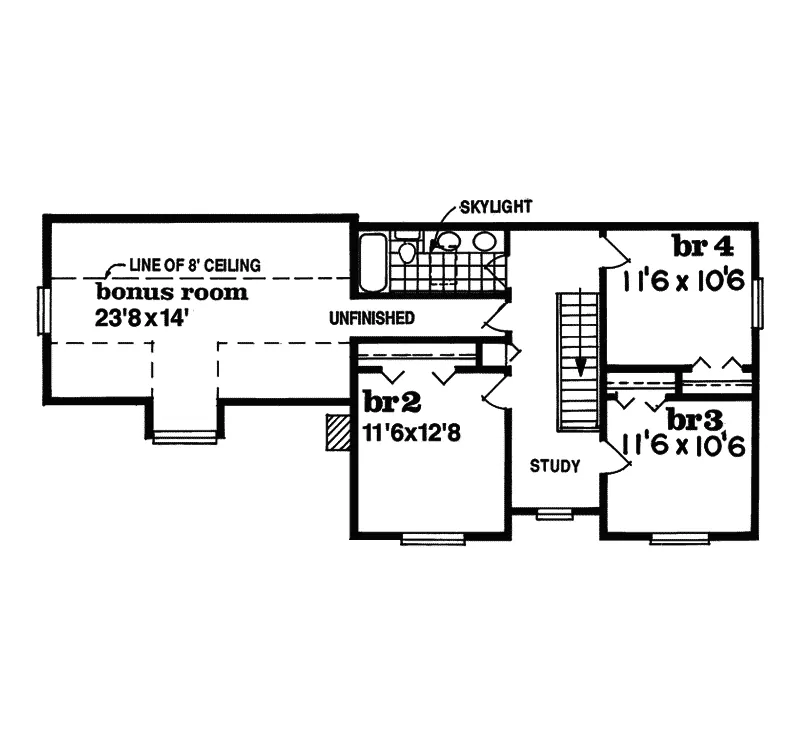 Modern House Plan Second Floor - Lewis Place Country Home 062D-0298 - Shop House Plans and More