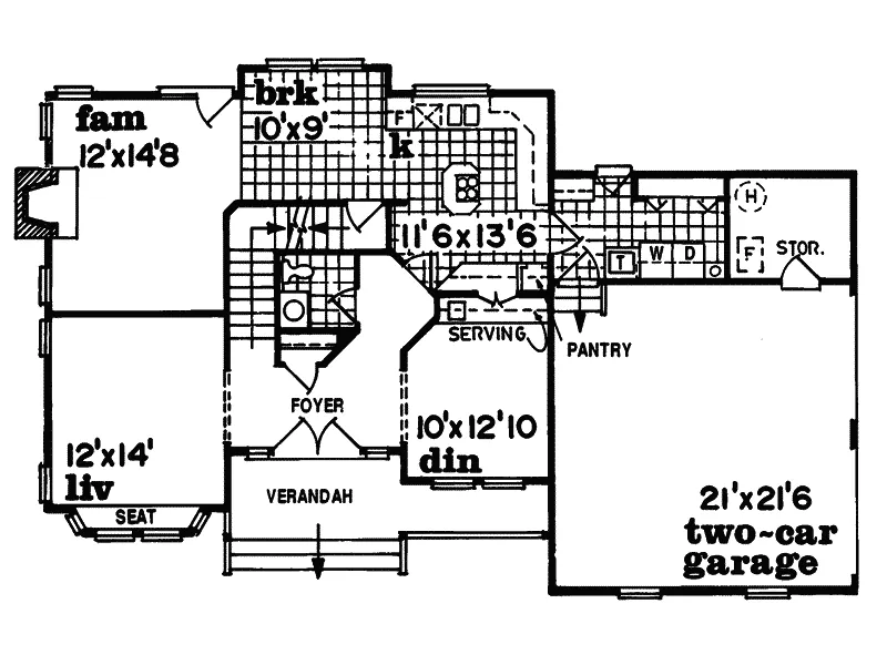 Country House Plan First Floor - Windhseim Southern Home 062D-0299 - Shop House Plans and More