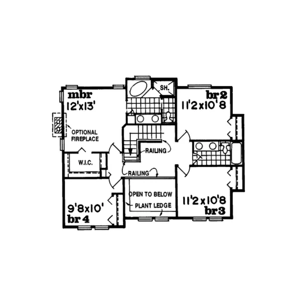 Colonial House Plan Second Floor - Windhseim Southern Home 062D-0299 - Shop House Plans and More