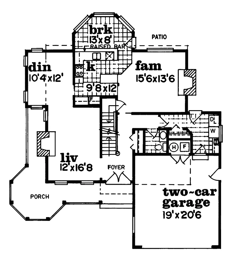 Victorian House Plan First Floor - Alyssa Hill Victorian Home 062D-0302 - Search House Plans and More