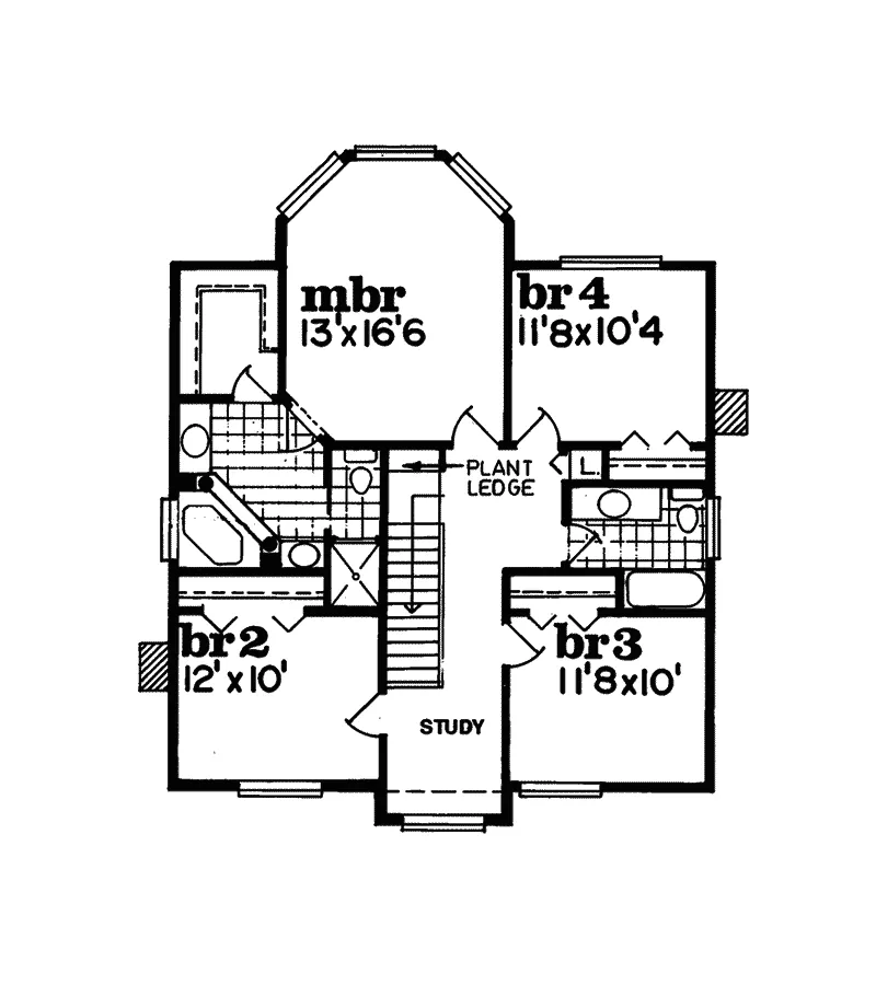 Shingle House Plan Second Floor - Alyssa Hill Victorian Home 062D-0302 - Search House Plans and More