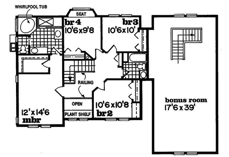 Contemporary House Plan Second Floor - Ashhurst Country Home 062D-0303 - Search House Plans and More