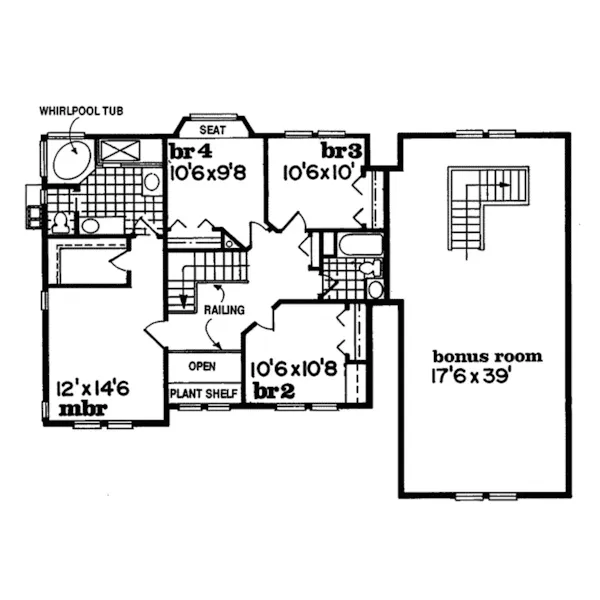 Colonial House Plan Second Floor - Ashhurst Country Home 062D-0303 - Search House Plans and More