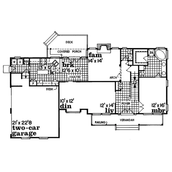 Southern House Plan First Floor - Jubilee Country Southern Home 062D-0304 - Search House Plans and More