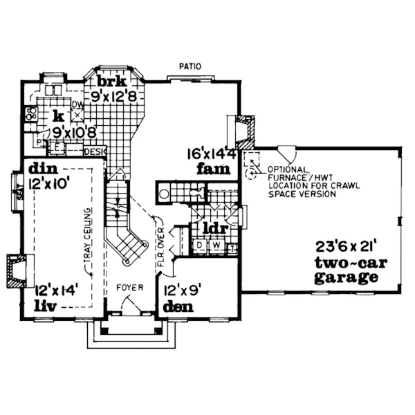 Georgian House Plan First Floor - Steffan Early American Home 062D-0306 - Shop House Plans and More