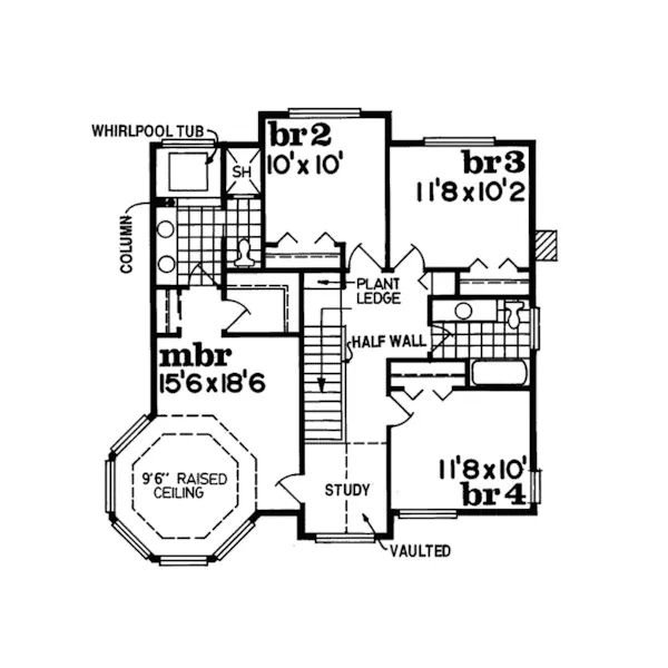 Traditional House Plan Second Floor - Allegany Way Victorian Home 062D-0307 - Search House Plans and More