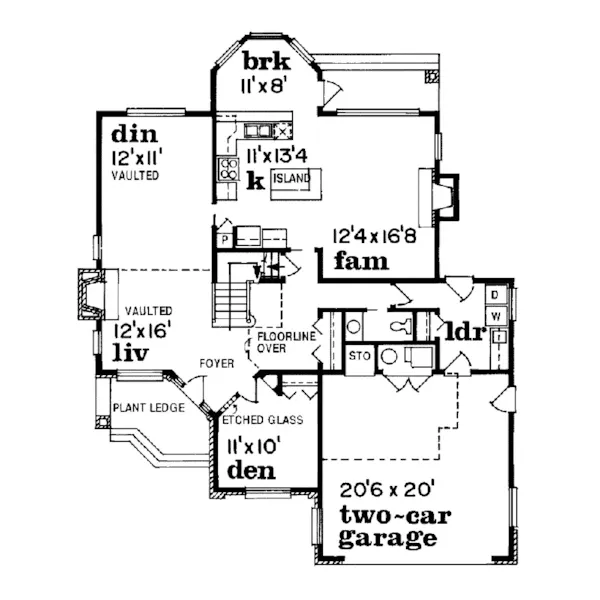 Southern House Plan First Floor - Armena Traditional Home 062D-0308 - Search House Plans and More