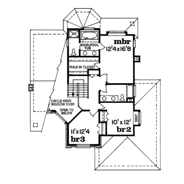 Southern House Plan Second Floor - Armena Traditional Home 062D-0308 - Search House Plans and More