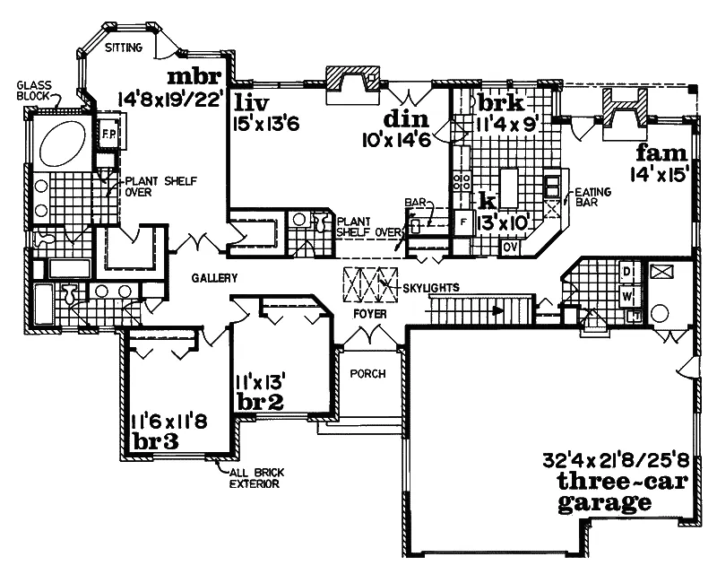 Ranch House Plan First Floor - Moldova Traditional Home 062D-0312 - Shop House Plans and More