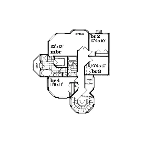 Contemporary House Plan Second Floor - Park Hill Victorian Home 062D-0315 - Shop House Plans and More