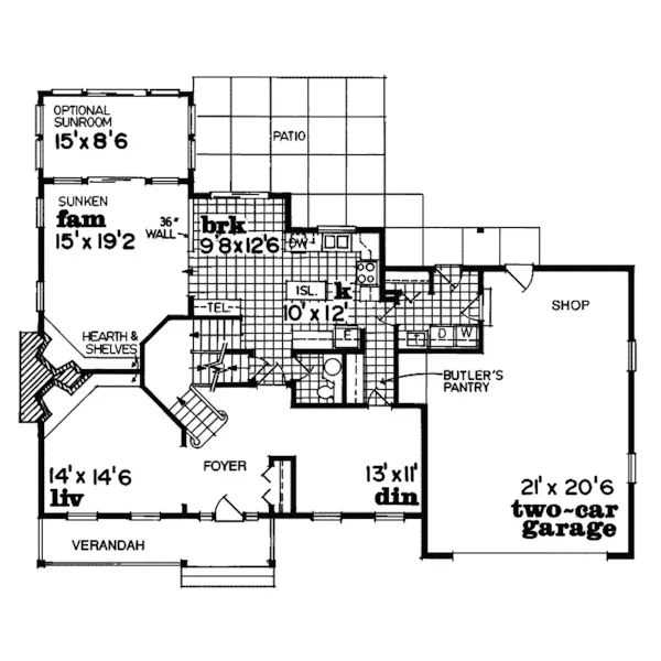 Colonial House Plan First Floor - Rosemore Place Traditional Home 062D-0318 - Shop House Plans and More