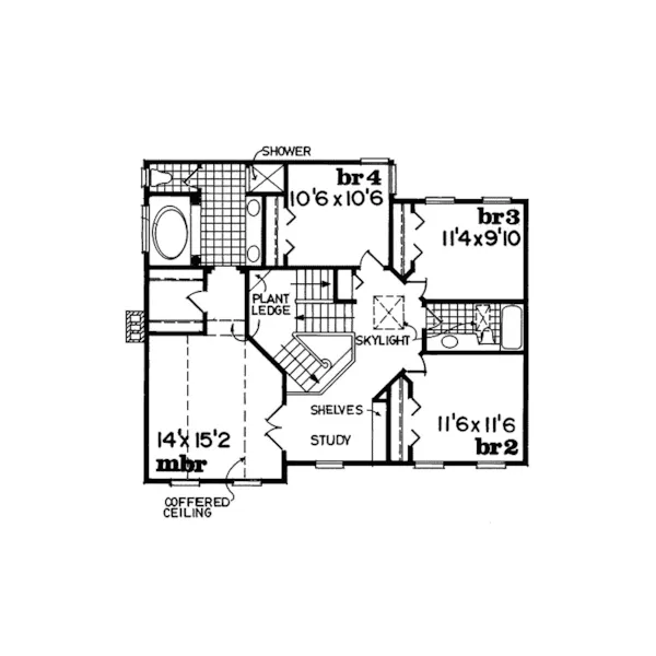 Colonial House Plan Second Floor - Rosemore Place Traditional Home 062D-0318 - Shop House Plans and More