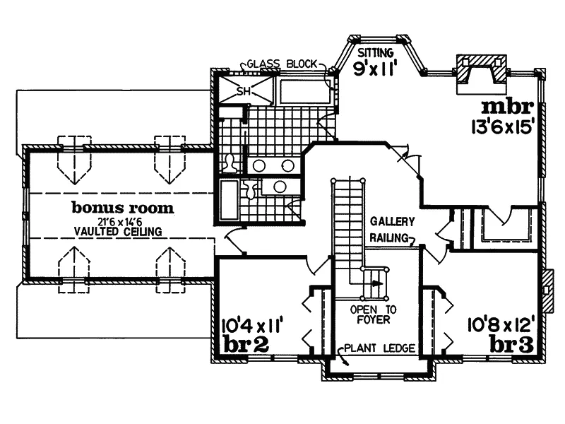 Traditional House Plan Second Floor - Single Oak Traditional Home 062D-0319 - Shop House Plans and More