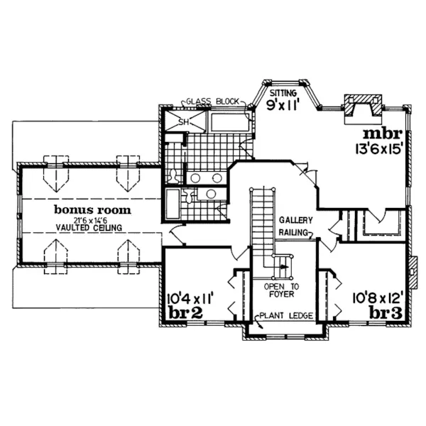 European House Plan Second Floor - Single Oak Traditional Home 062D-0319 - Shop House Plans and More