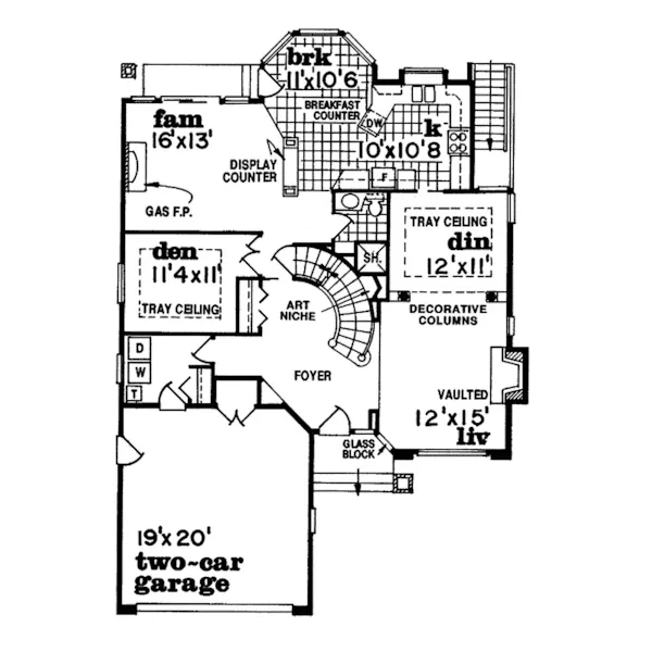 Adobe House Plans & Southwestern Home Design First Floor - Barbizon Sunbelt Home 062D-0321 - Search House Plans and More