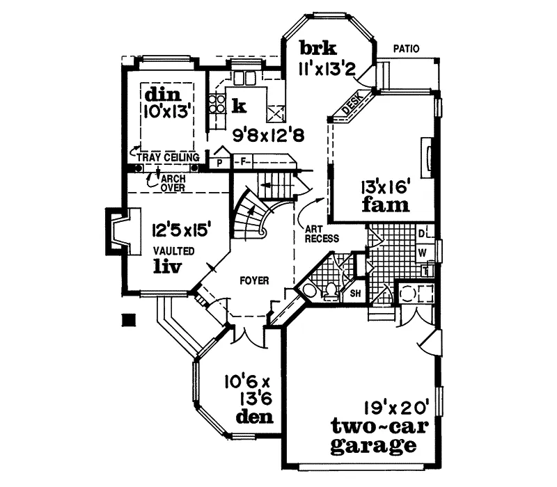 Florida House Plan First Floor - Parkmoor Contemporary Home 062D-0322 - Shop House Plans and More