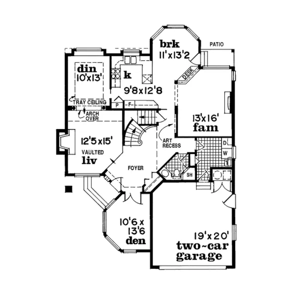 Florida House Plan First Floor - Parkmoor Contemporary Home 062D-0322 - Shop House Plans and More