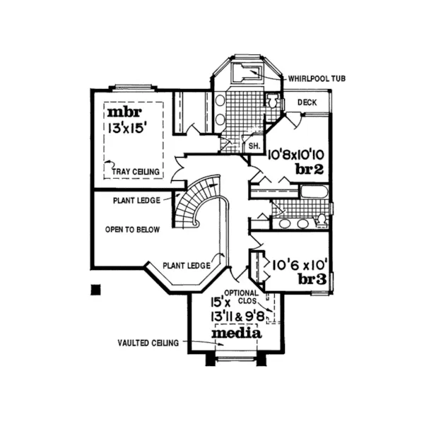 Florida House Plan Second Floor - Parkmoor Contemporary Home 062D-0322 - Shop House Plans and More