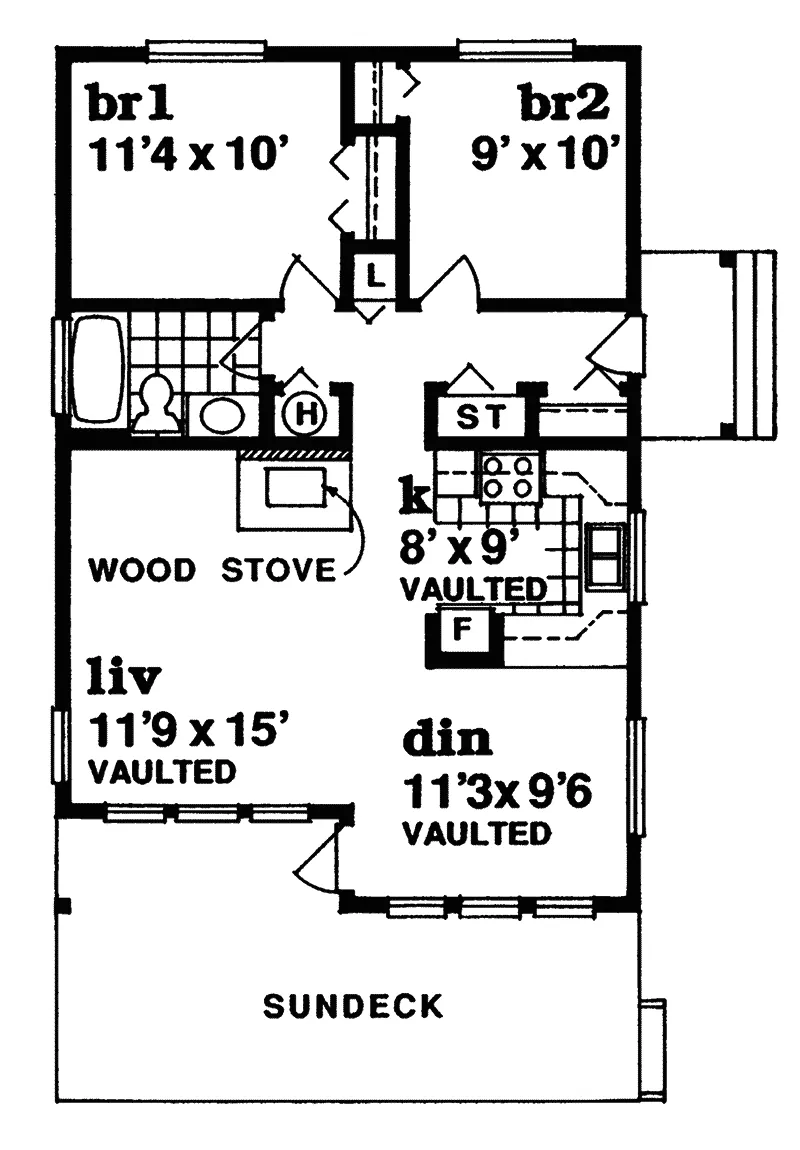 Waterfront House Plan First Floor - Lake Como Vacation Cabin Home 062D-0326 - Shop House Plans and More